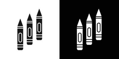 Crayons icon Flat fill set collection vector