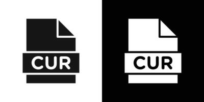 CUR File Document Icon Flat fill set collection vector