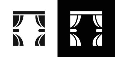 curtains icon Flat fill set collection vector