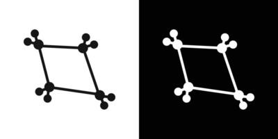 Cyclobutane molecular formula icon Flat fill set collection vector