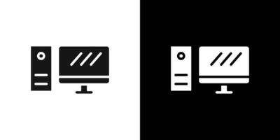 Desktop computer icon Flat fill set collection vector