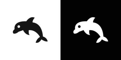 Dolphin icon Flat fill set collection vector