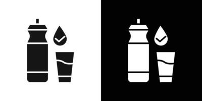 Drinking enough water icon Flat fill set collection vector