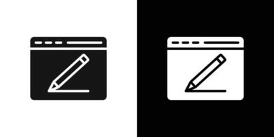 Edit Webpage icon Flat fill set collection vector