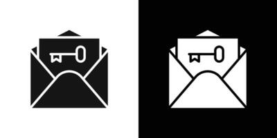 Email security key icon Flat fill set collection vector