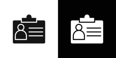 Employee id card icon Flat fill set collection vector