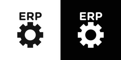 enterprise resource planing or erp icon Flat fill set collection vector