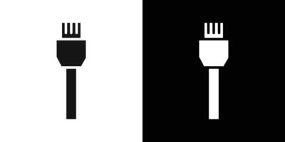 ethernet cable plug icon Flat fill set collection vector