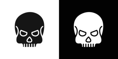 Evil skull icon Flat fill set collection vector