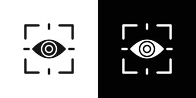 Eye scan icon Flat fill set collection vector