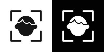 face detection icon Flat fill set collection vector