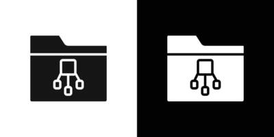Folder with tree structure icon Flat fill set collection vector
