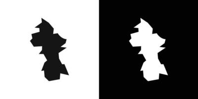 Guyana map icon Flat fill set collection vector
