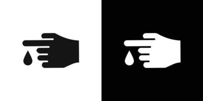 Hand with blood drop icon Flat fill set collection vector