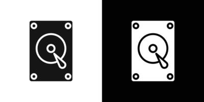 Hard disk drive icon Flat fill set collection vector