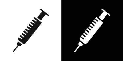 Insulin syringe icon Flat fill set collection vector