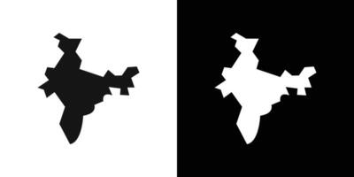 Indian map icon Flat fill set collection vector