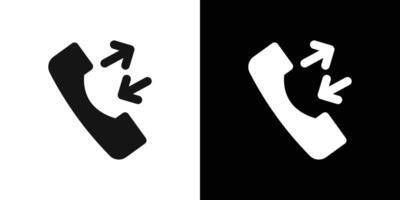incoming outgoing Phone call icon Flat fill set collection vector