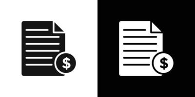 Invoice icon Flat fill set collection vector