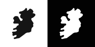 Ireland map icon Flat fill set collection vector