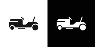 Lawn mower icon Flat fill set collection vector
