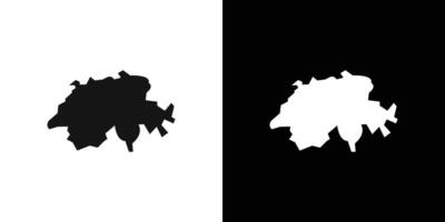 map of switzerland icon Flat fill set collection vector