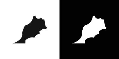 Morocco map icon Flat fill set collection vector