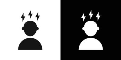 Nervous breakdown icon Flat fill set collection vector