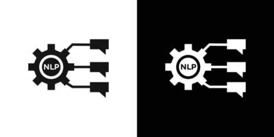 NLP icon Flat fill set collection vector