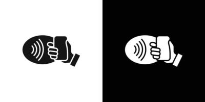 NFC wireless payment icon Flat fill set collection vector