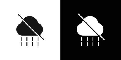 No rain icon Flat fill set collection vector