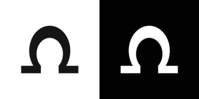 omega icon Flat fill set collection vector