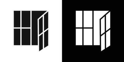 Open windows icon Flat fill set collection vector