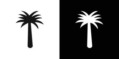 Palm tree icon Flat fill set collection vector