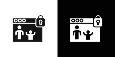 Parental control icon Flat fill set collection vector