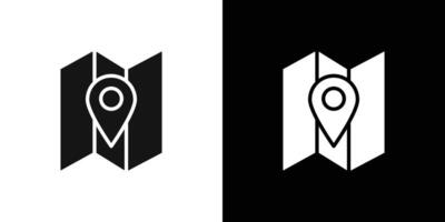 Pin on a map icon Flat fill set collection vector