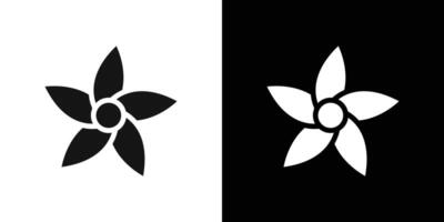 plumeria icon Flat fill set collection vector