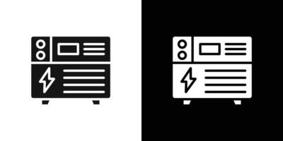 Portable power generator icon Flat fill set collection vector