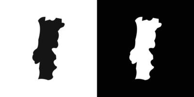 Portugal map icon Flat fill set collection vector