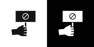 Protest banner in hand icon Flat fill set collection vector