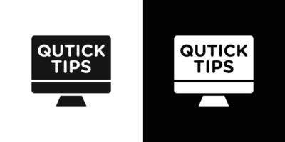 Quick tips icon Flat fill set collection vector