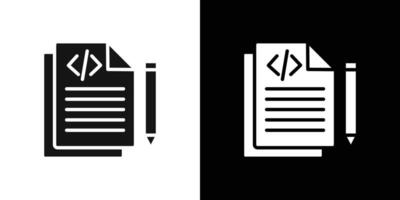 Script icon Flat fill set collection vector