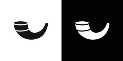 Shofar icon Flat fill set collection vector
