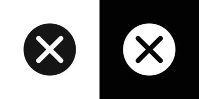 Simple cross line icon Flat fill set collection vector