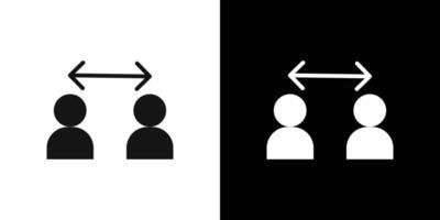Social distancing icon Flat fill set collection vector