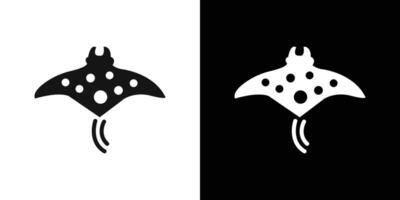 Stingray icon Flat fill set collection vector