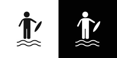 surfing icon Flat fill set collection vector