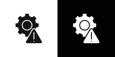 Technical warning icon Flat fill set collection vector