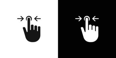 Three fingers horizontal scroll icon Flat fill set collection vector