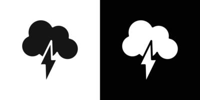 Thunder lightning icon Flat fill set collection vector